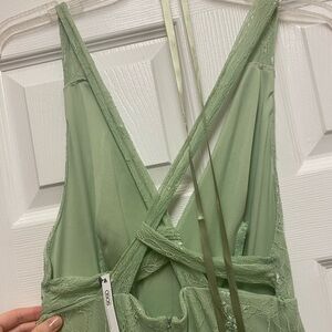 Light green lace maxi dress